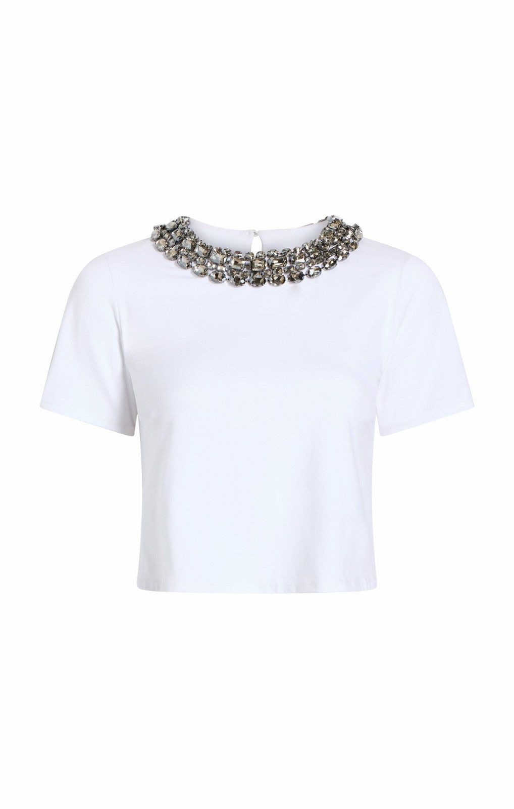 Chunky Necklace Shrunken Tee White