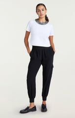 Chunky Necklace Shrunken Tee White