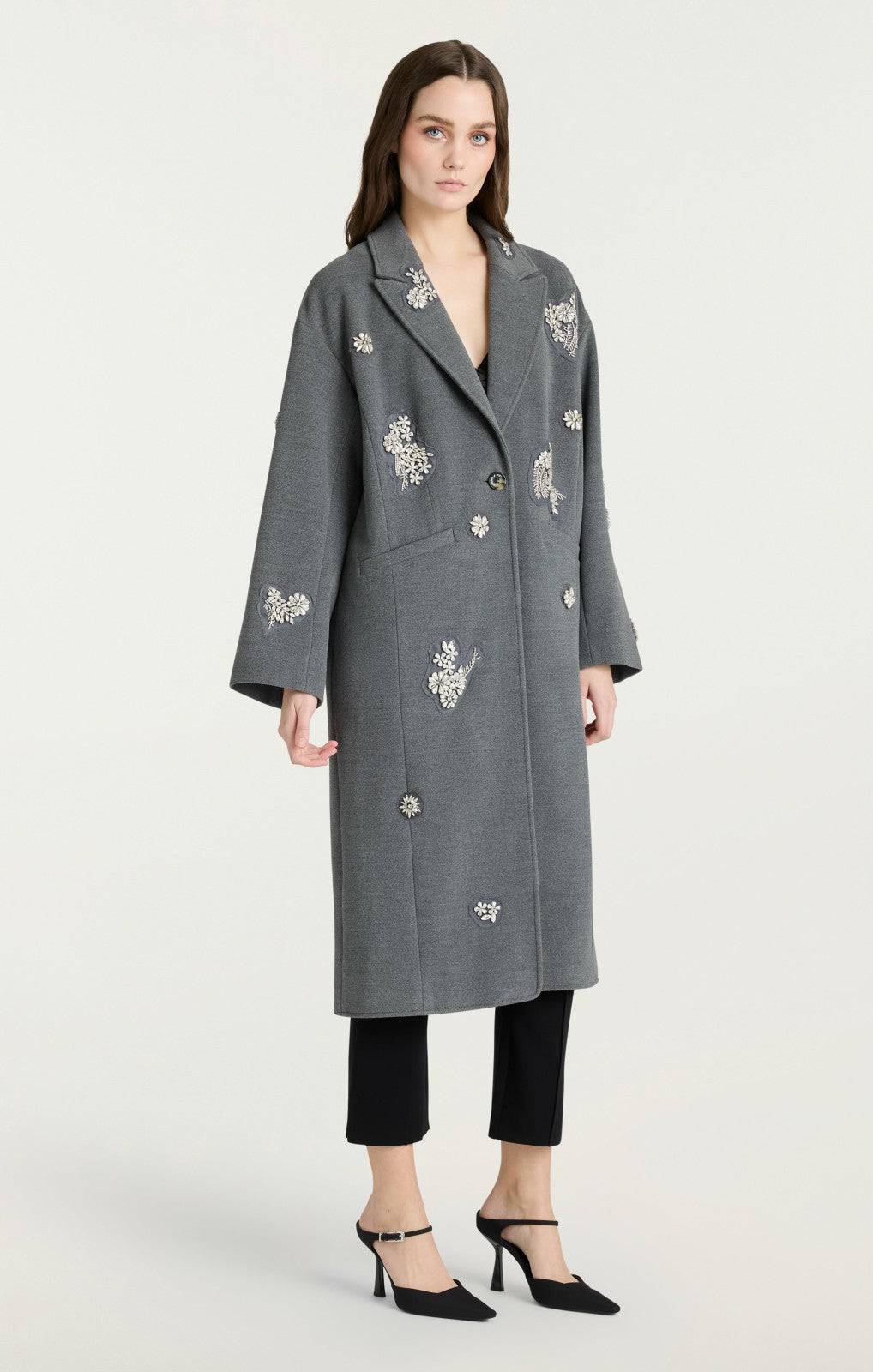 Crystal Ivy Gravis Coat Heather Grey