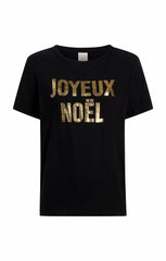 Foiled Joyeux Noel Tee Black/Gold