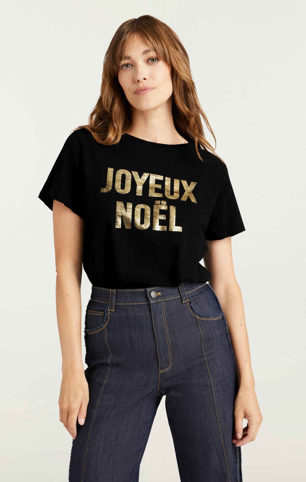 Foiled Joyeux Noel Tee Black/Gold
