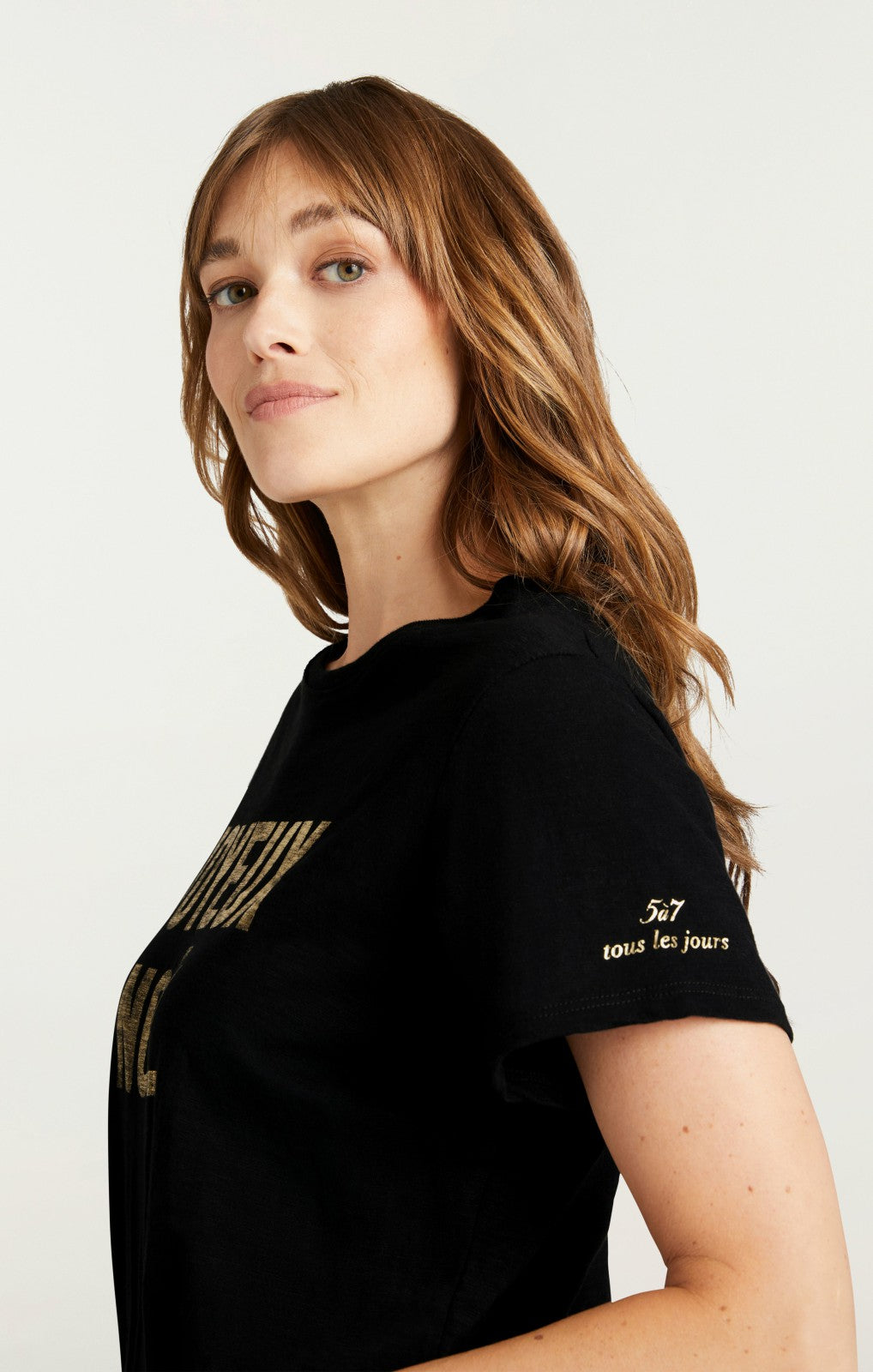 Foiled Joyeux Noel Tee Black/Gold