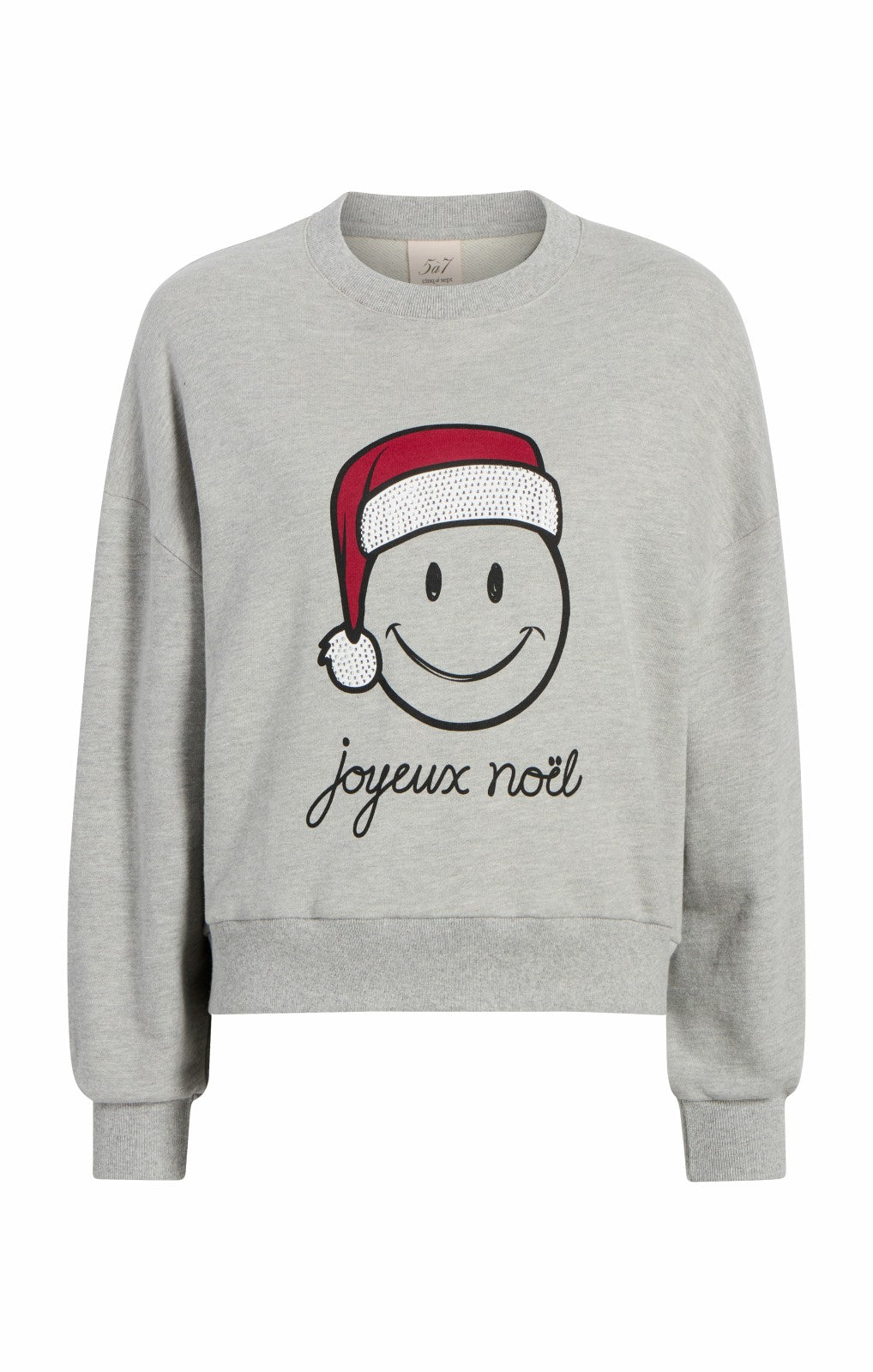 Heatset Smiley Joyeux Brandy Pullover Heather Grey/Black