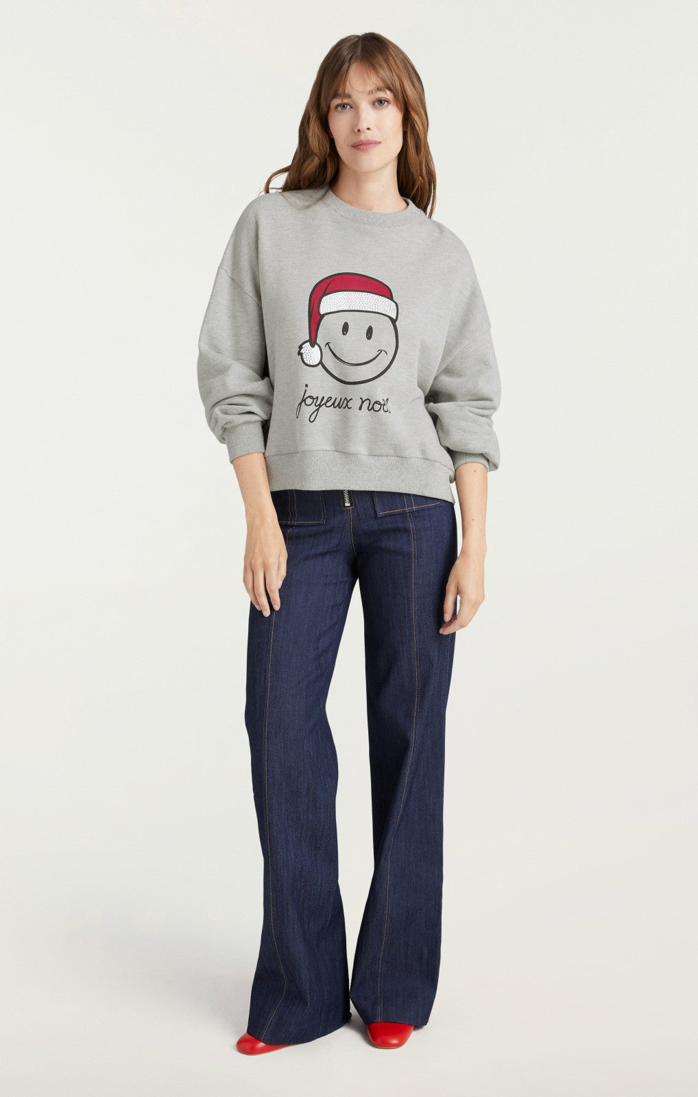 Heatset Smiley Joyeux Brandy Pullover Heather Grey/Black