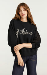 Je T'aime Chain Brandy Pullover Black