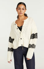 Louise Cardigan Ivory/Black