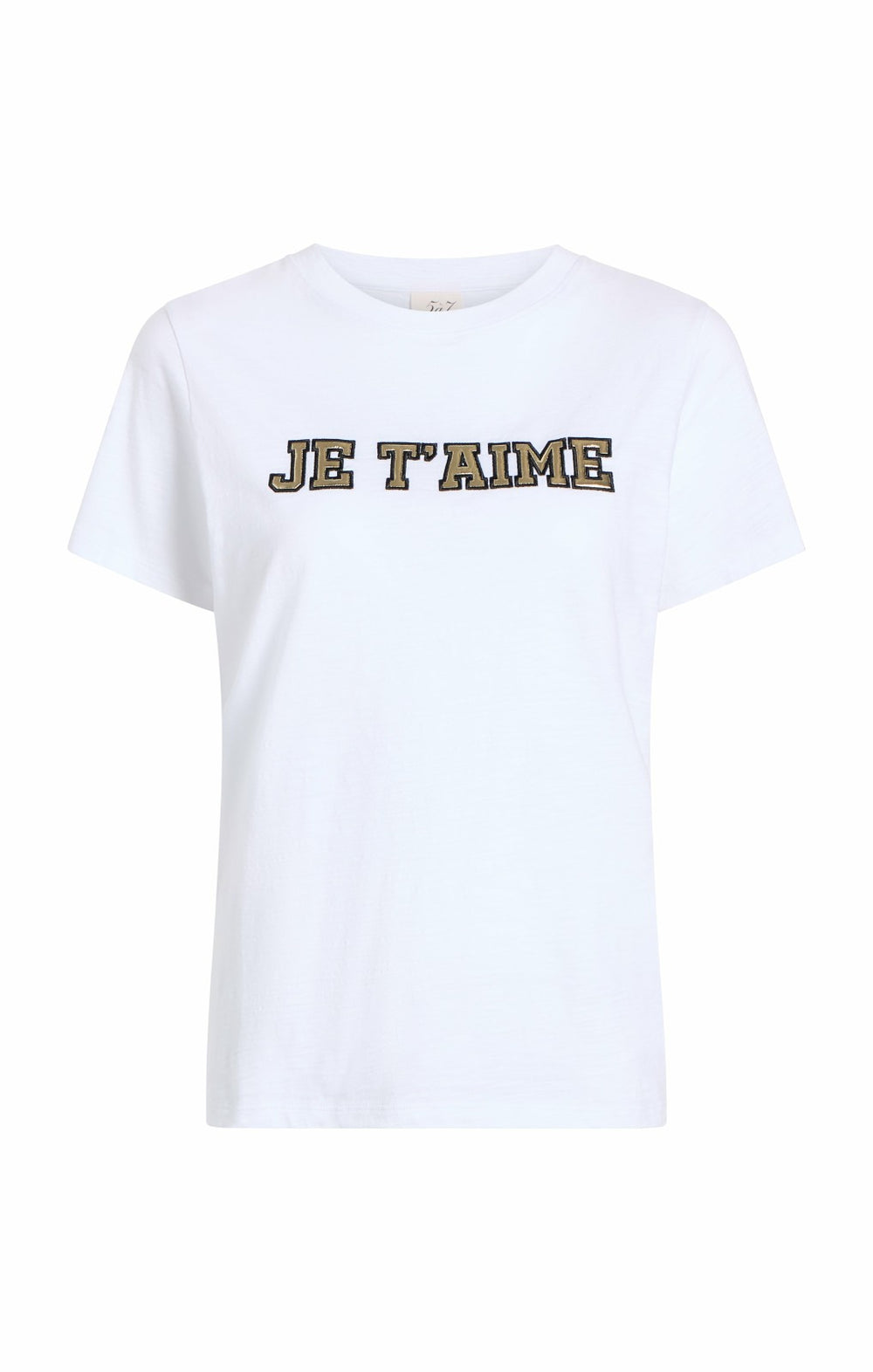 Metallic Leather Je T'aime Tee White/Gold