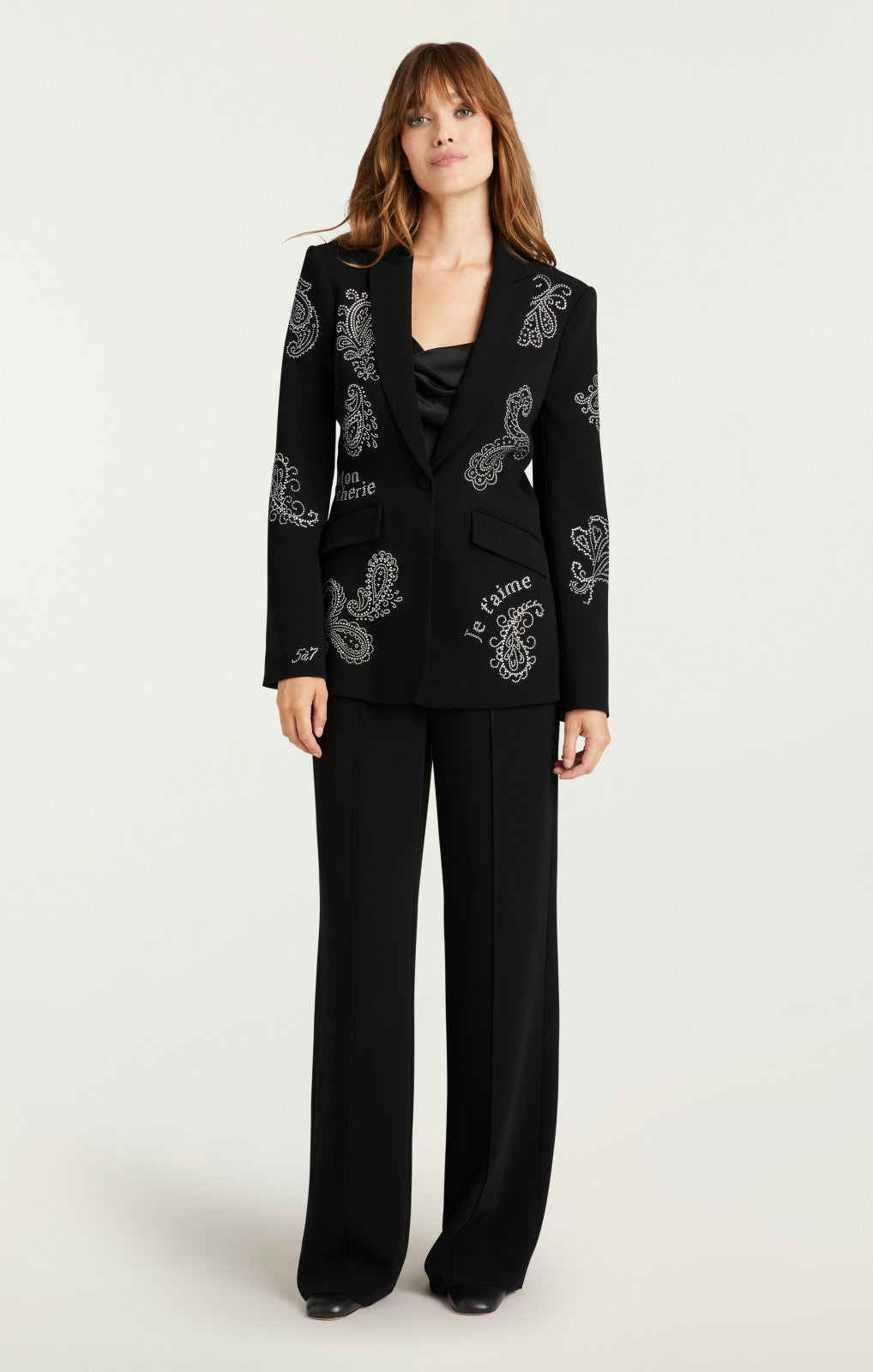 Mini Paisley Embellished Cheyenne Blazer Black