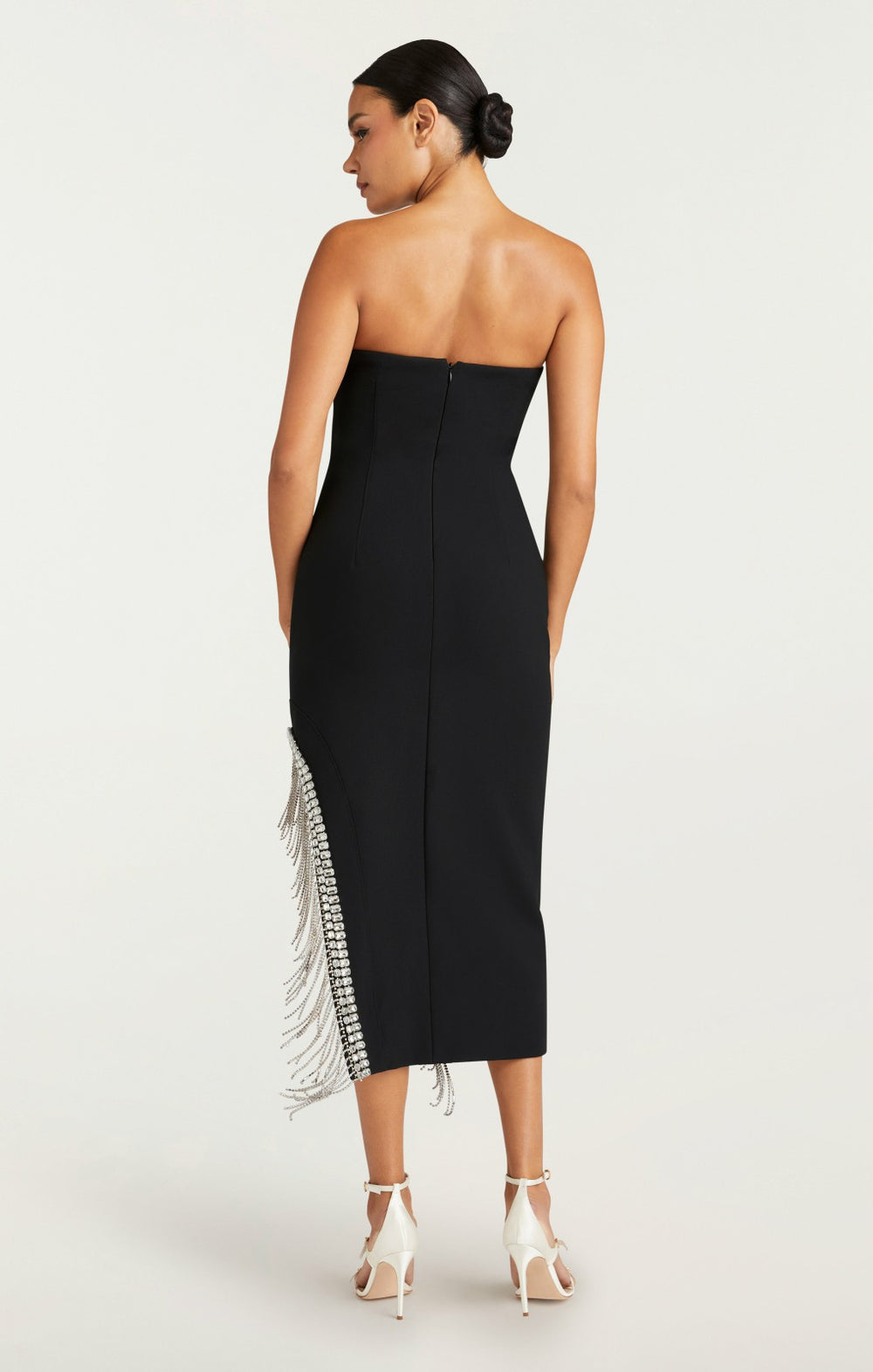 Rhinestone Fringe Sammy Dress Black