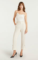 Rhinestone Pin Cropped Kerry Pant Ivory