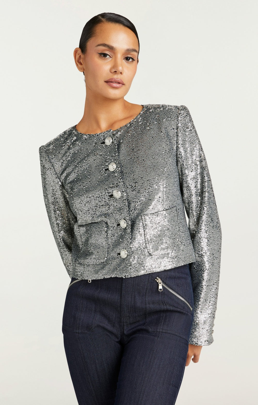 Sequin Randi Jacket Silver