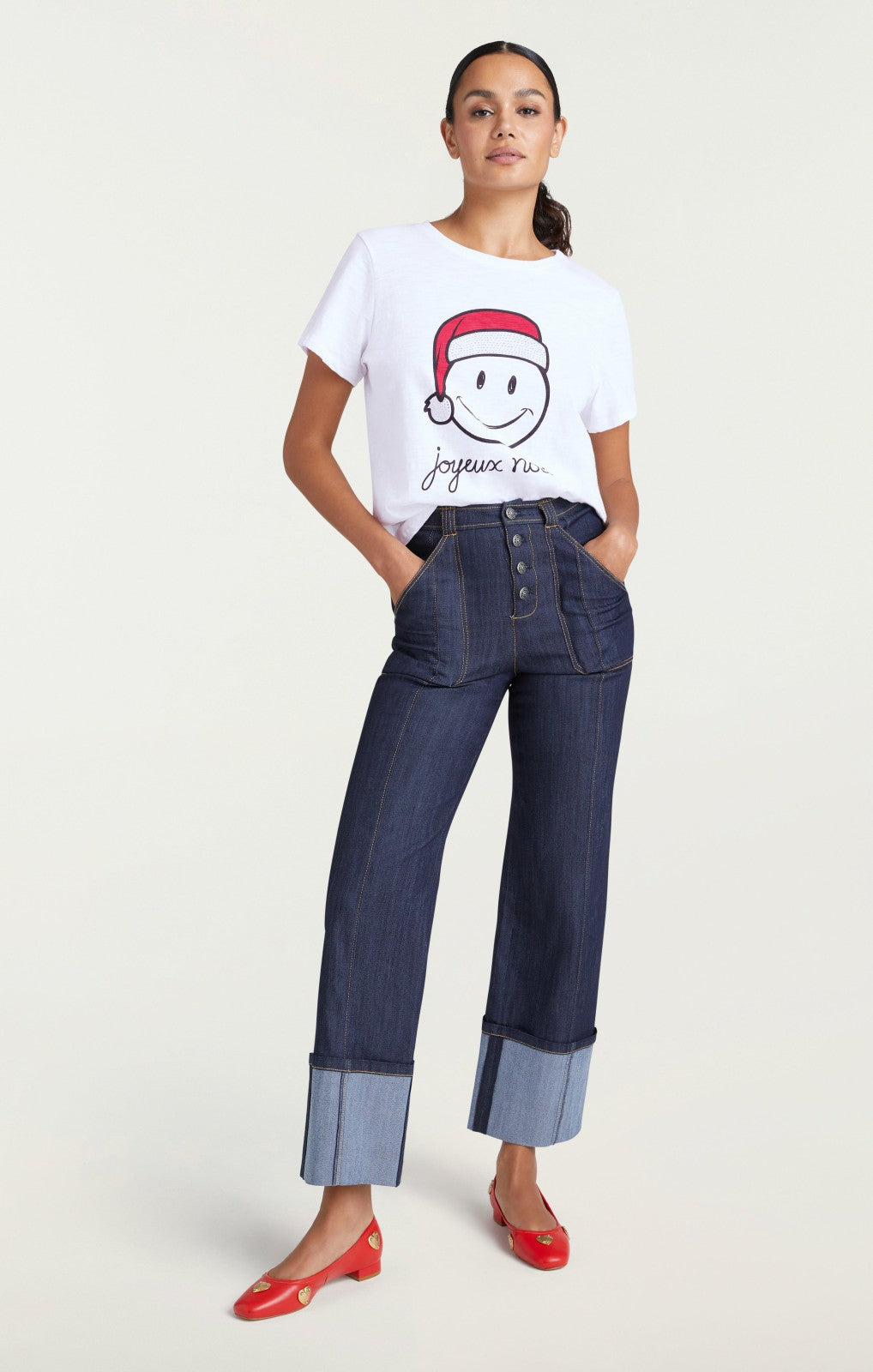 Smiley Joyeux Noel Tee White/Black