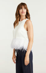 Smooth Satin Charisse Top Ivory