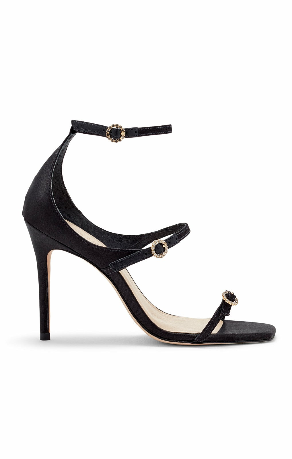 Celeste Satin Sandal Black