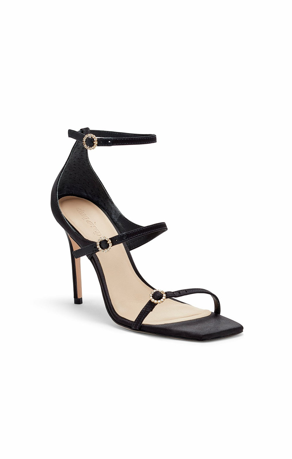 Celeste Satin Sandal Black