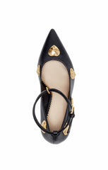 Madison Ankle Strap Pump Black/Gold