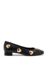 Marin Block Heel Ballet Pump Black/Gold