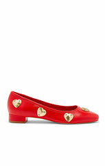 Marin Block Heel Ballet Pump Cardinal/Gold