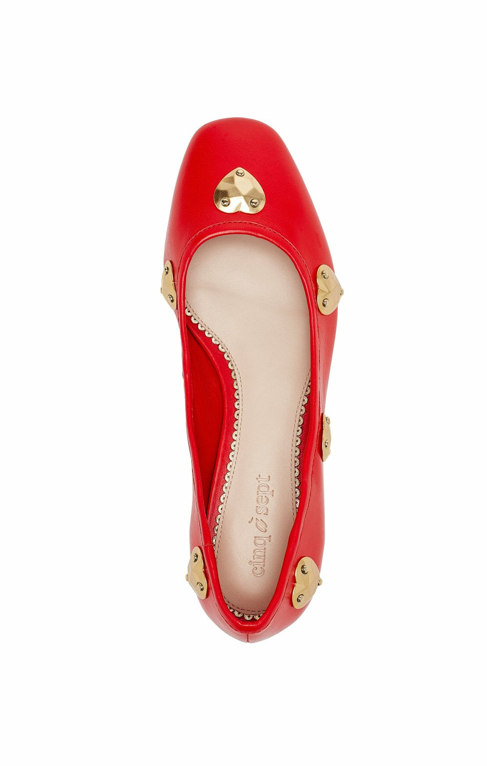 Marin Block Heel Ballet Pump Cardinal/Gold