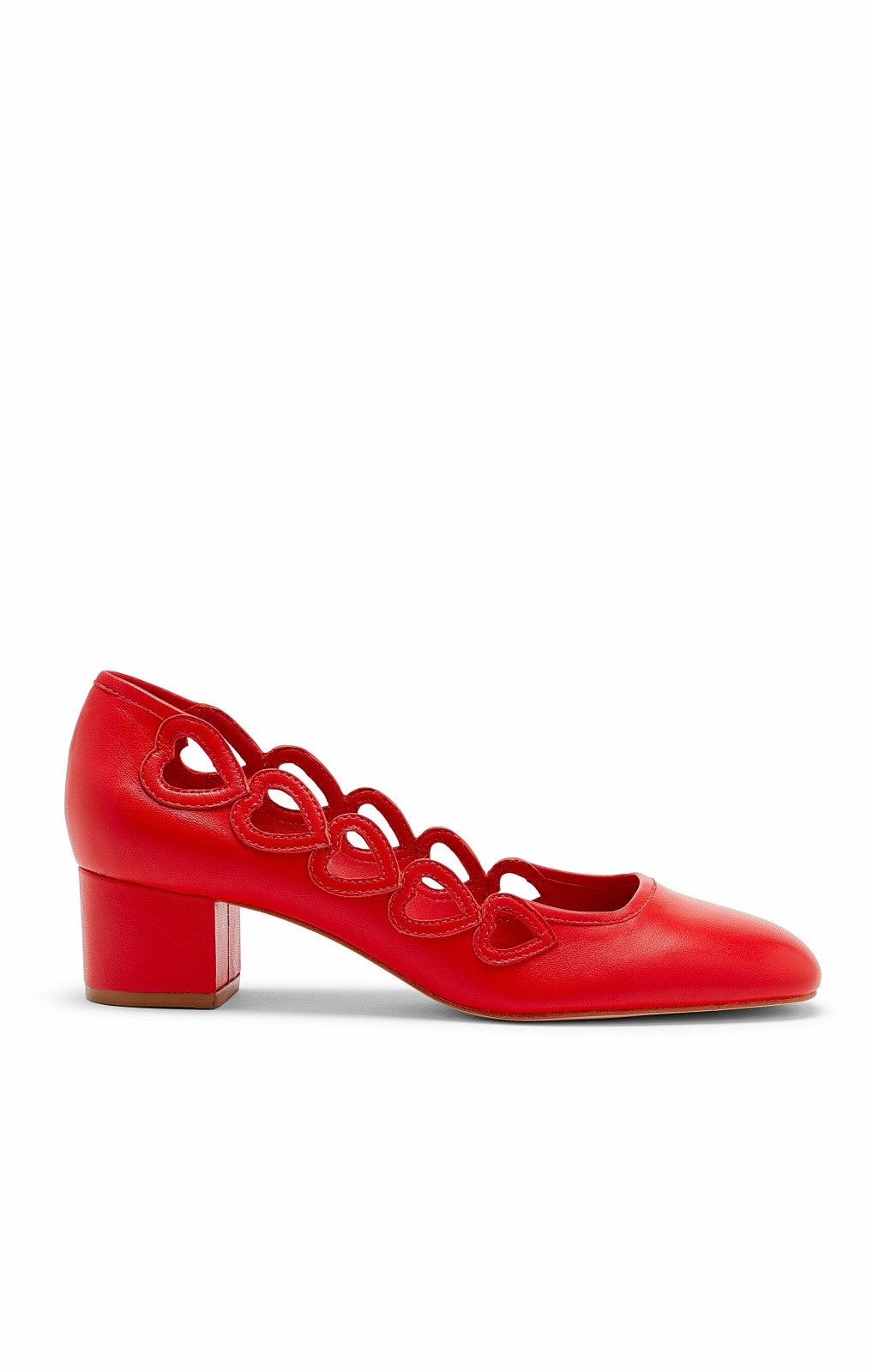 Martine Block Heel Pump Cardinal