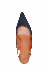 Sylvie Denim Slingback Pump Indigo/Saddle