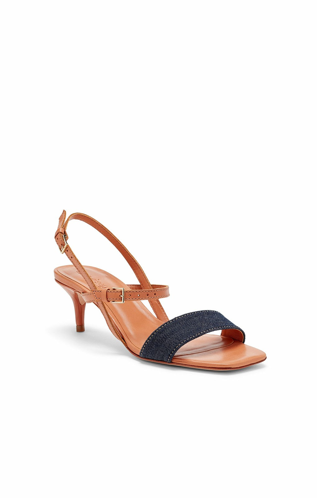 Sophie Denim Ankle Strap Sandal Indigo/Saddle