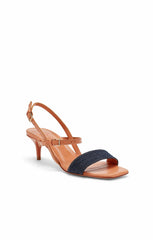 Sophie Denim Ankle Strap Sandal Indigo/Saddle