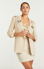 Diamond Vines Khloe Blazer Khaki/Silver