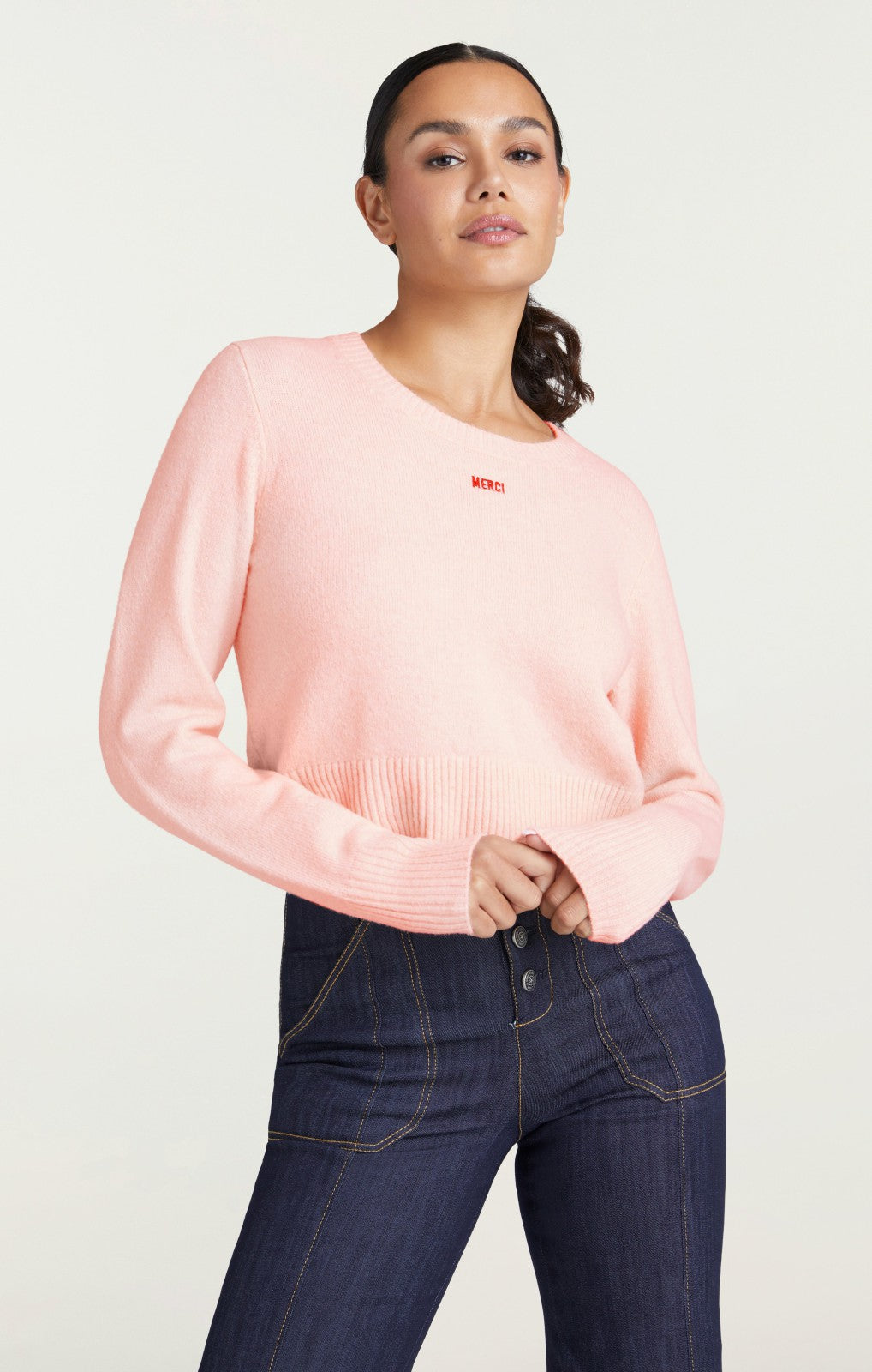 Merci Cropped Pullover Oleander