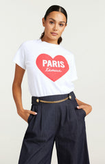Paris Lamour Heart Tee White/Rose