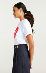 Paris Lamour Heart Tee White/Rose