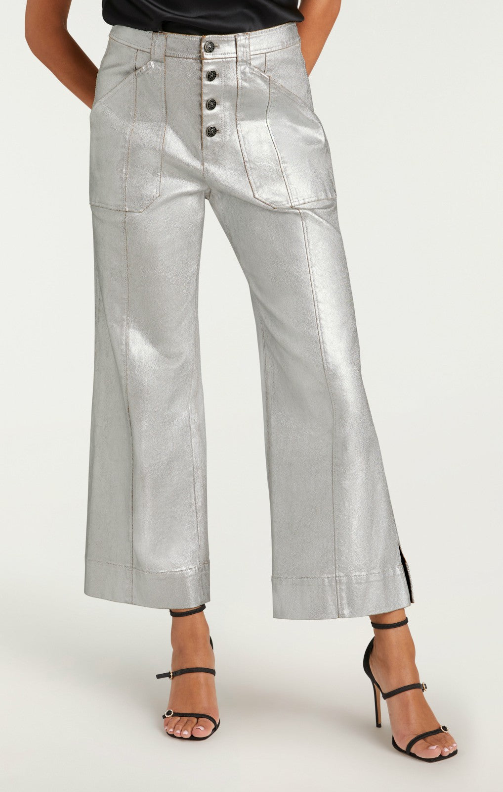 Textured Foil Benji Pant Silver