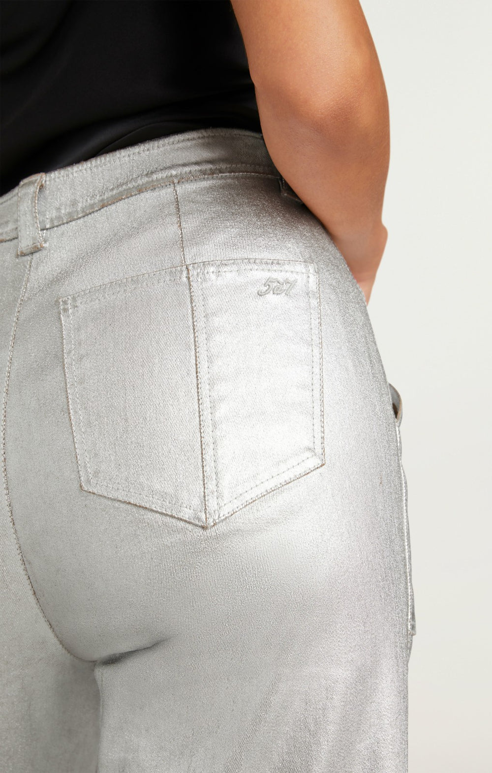 Textured Foil Benji Pant Silver