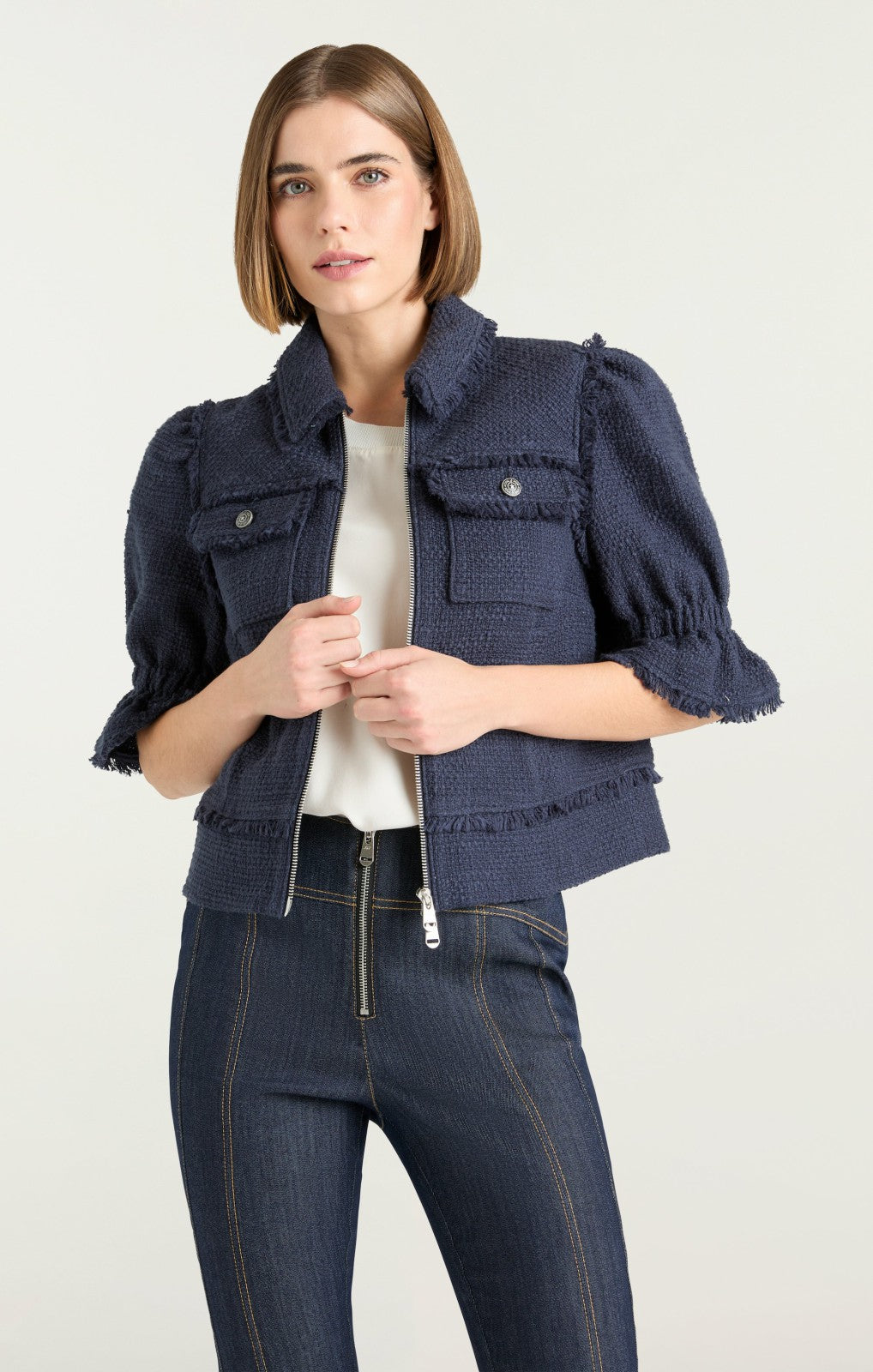 Boucle Holly Jacket Navy