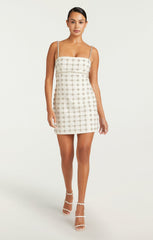 Satine Dress Ivory/Silver