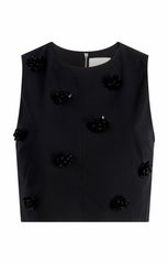 Sequin Dot Abbie Top Black/Black