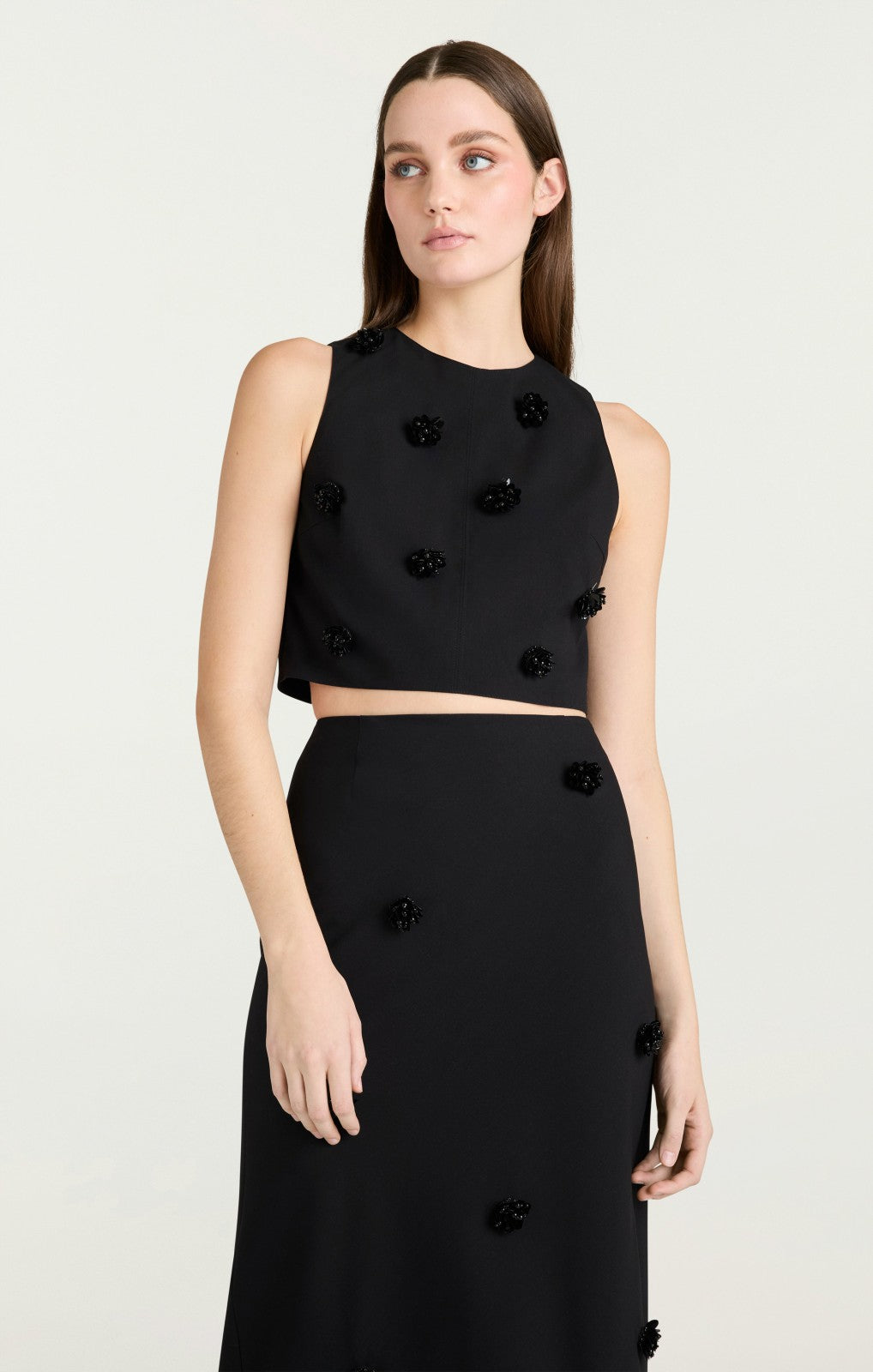 Sequin Dot Abbie Top Black/Black