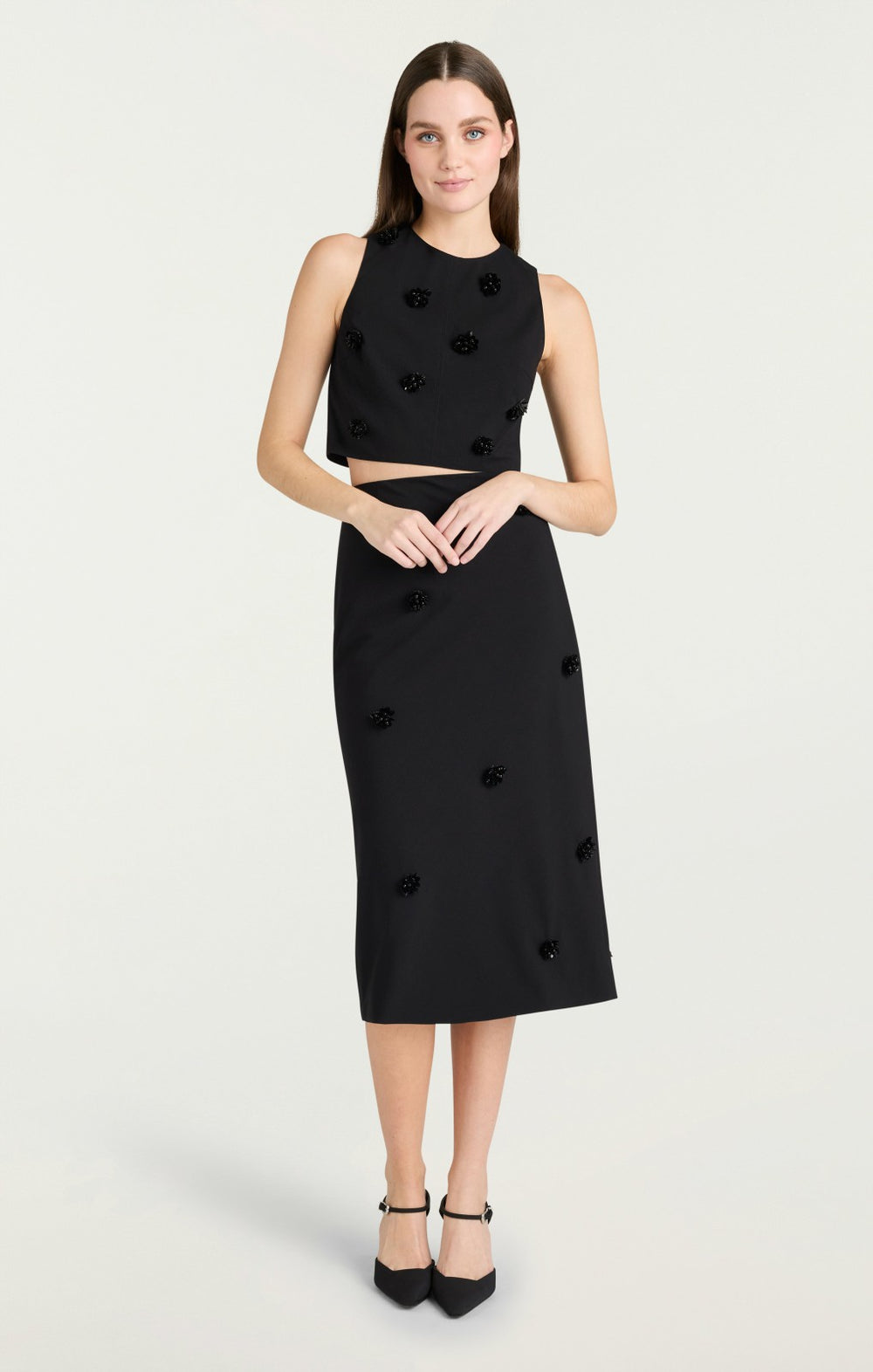 Sequin Dot Abbie Top Black/Black