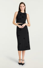 Sequin Dot Abbie Top Black/Black