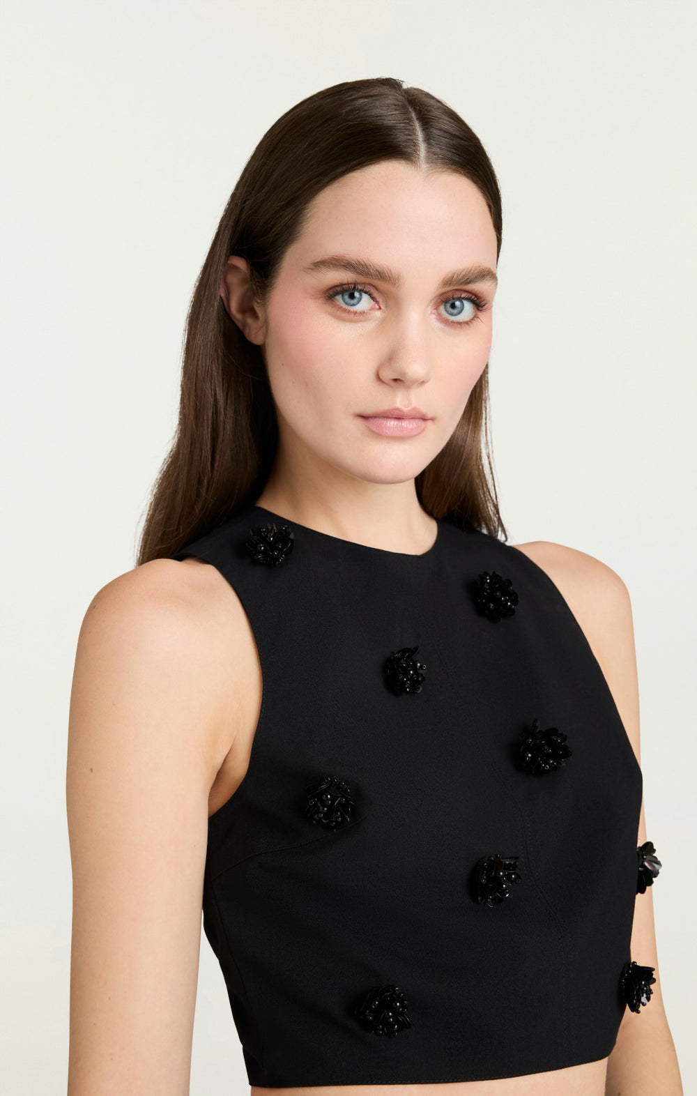 Sequin Dot Abbie Top Black/Black