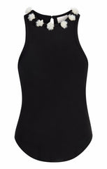 Sequin Dot Lizzie Tank Black/Clear