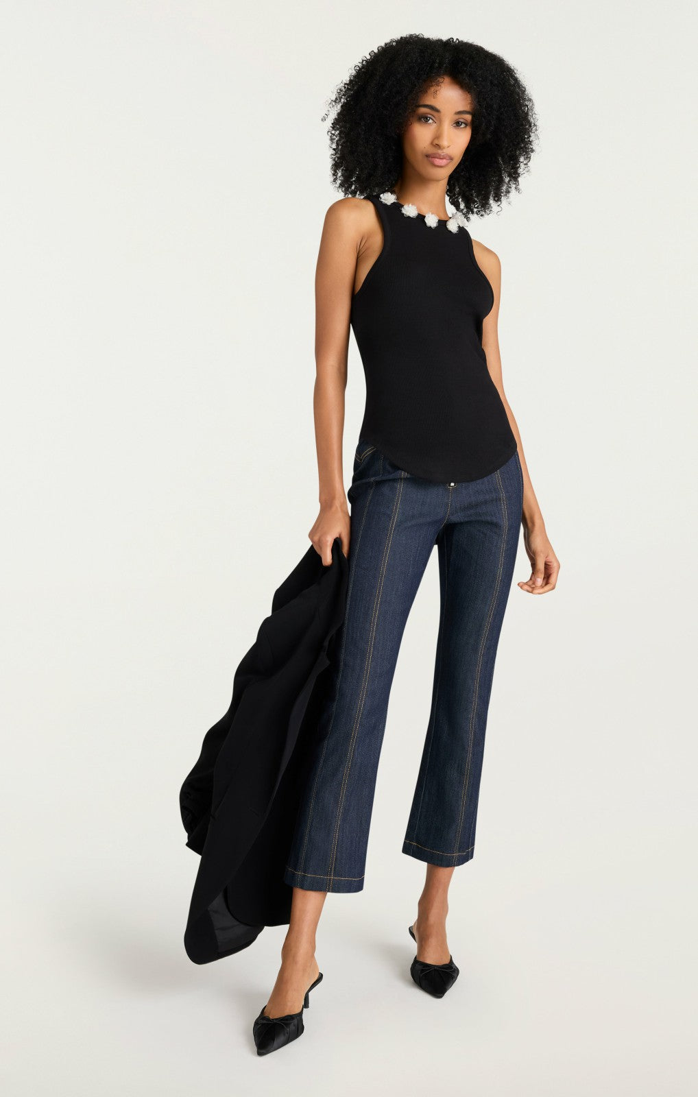 Sequin Dot Lizzie Tank Black/Clear