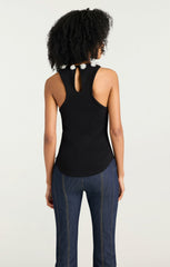 Sequin Dot Lizzie Tank Black/Clear