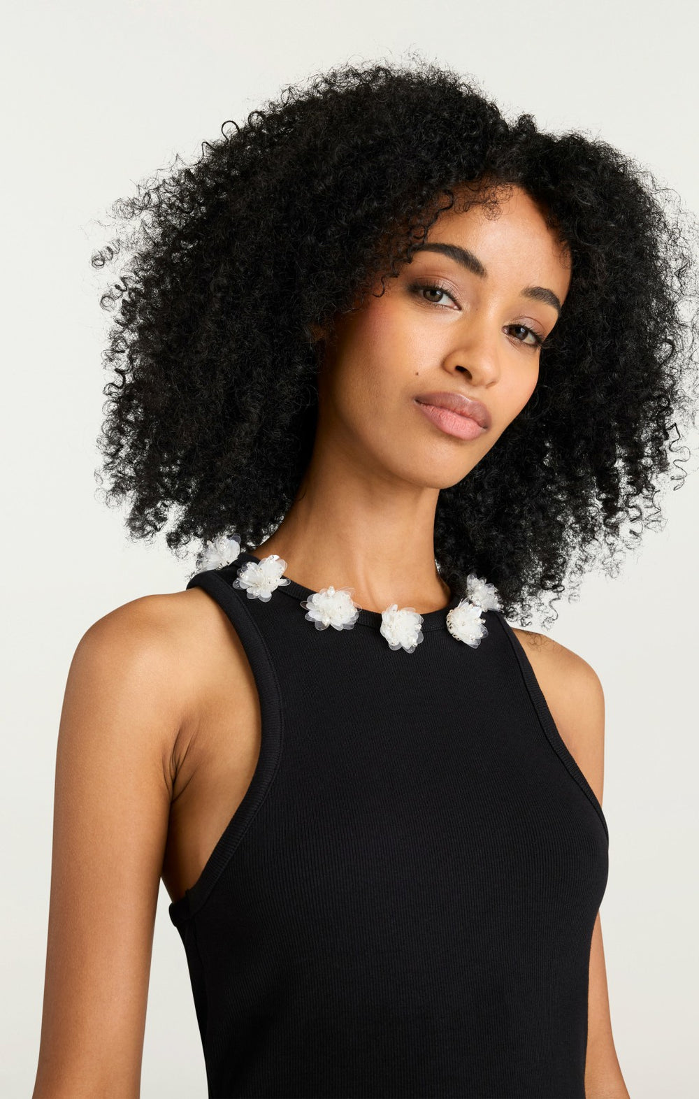Sequin Dot Lizzie Tank Black/Clear