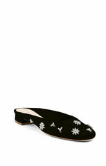 Callie Satin Mule Black/Clear