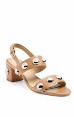 Gemma Studded Block Heel Sandal Brown Sugar
