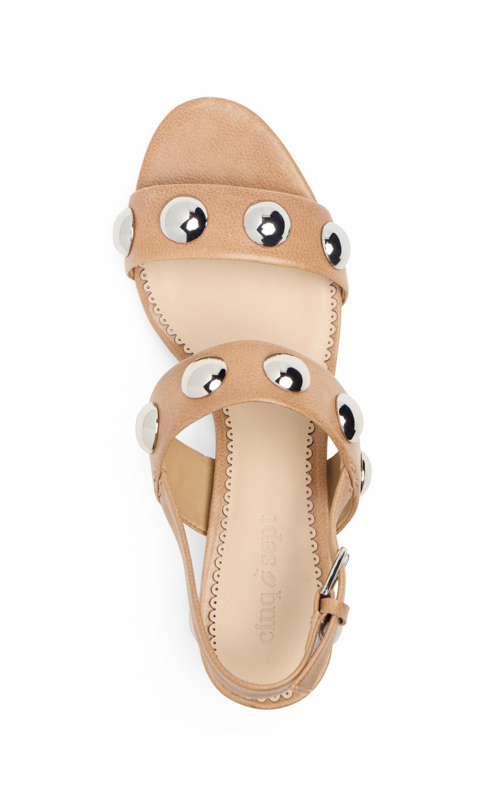 Gemma Studded Block Heel Sandal Brown Sugar