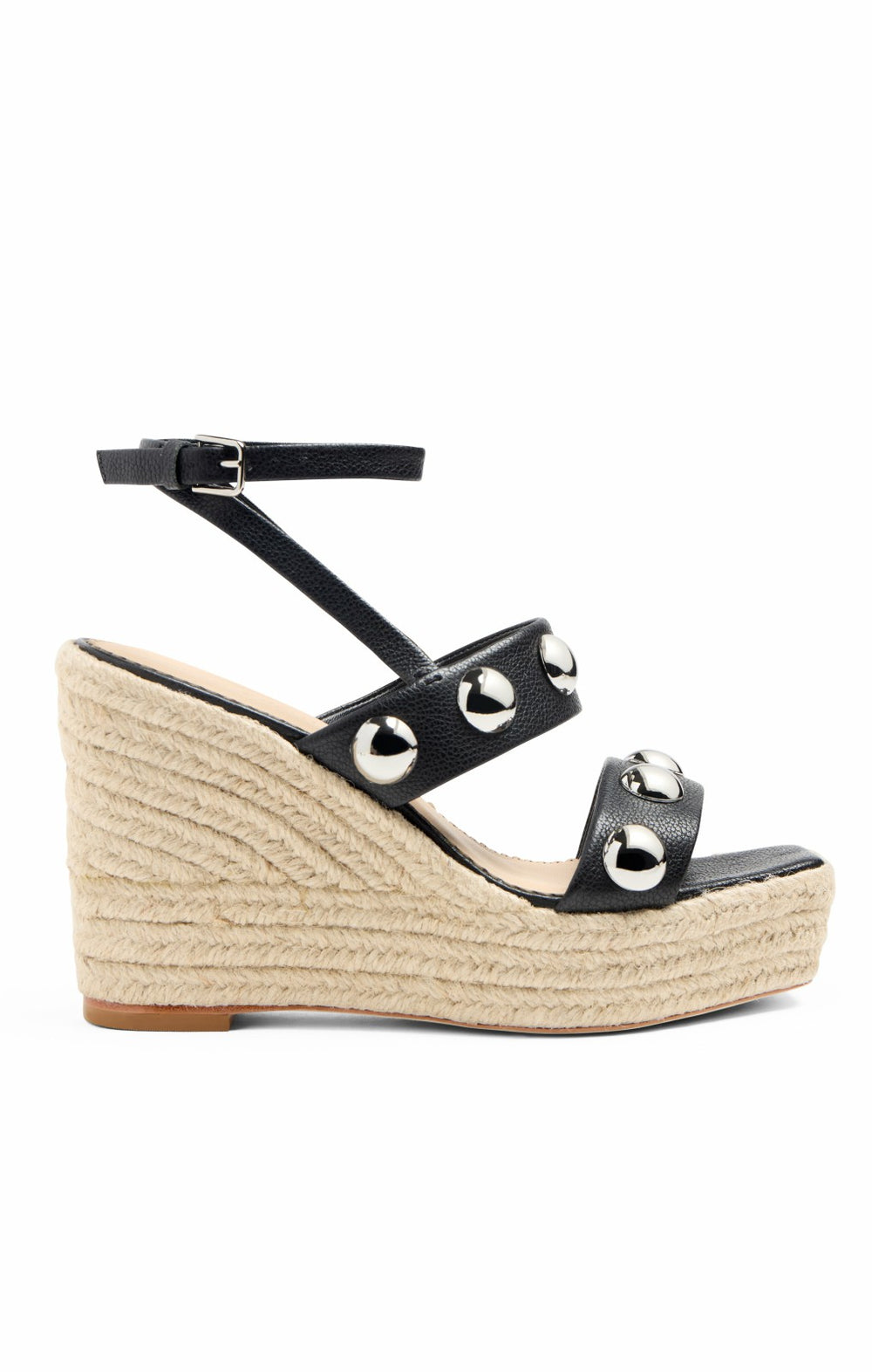 Georgia Studded Wedge Espadrille Black