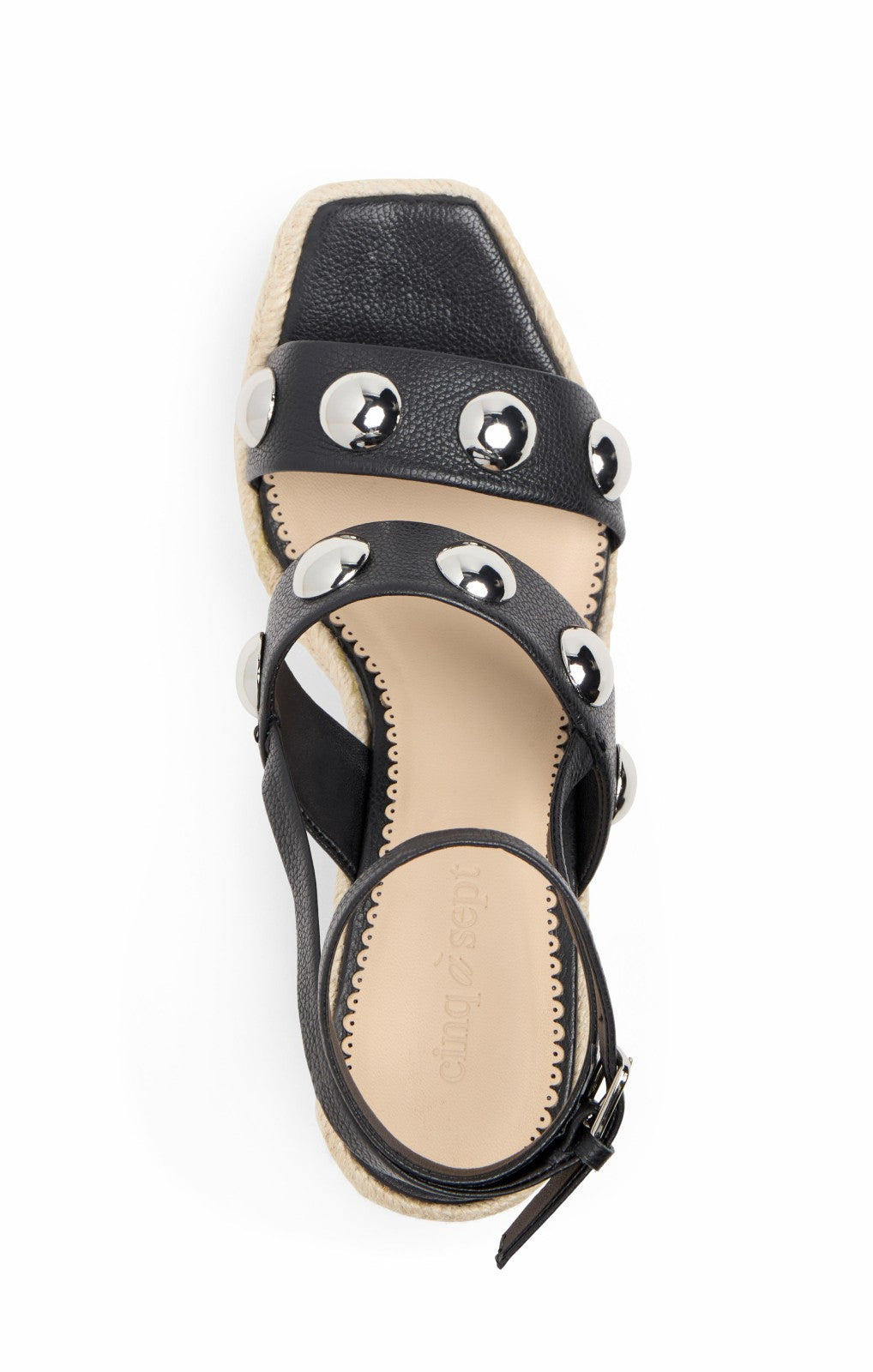 Georgia Studded Wedge Espadrille Black