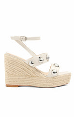 Georgia Studded Wedge Espadrille Pearl